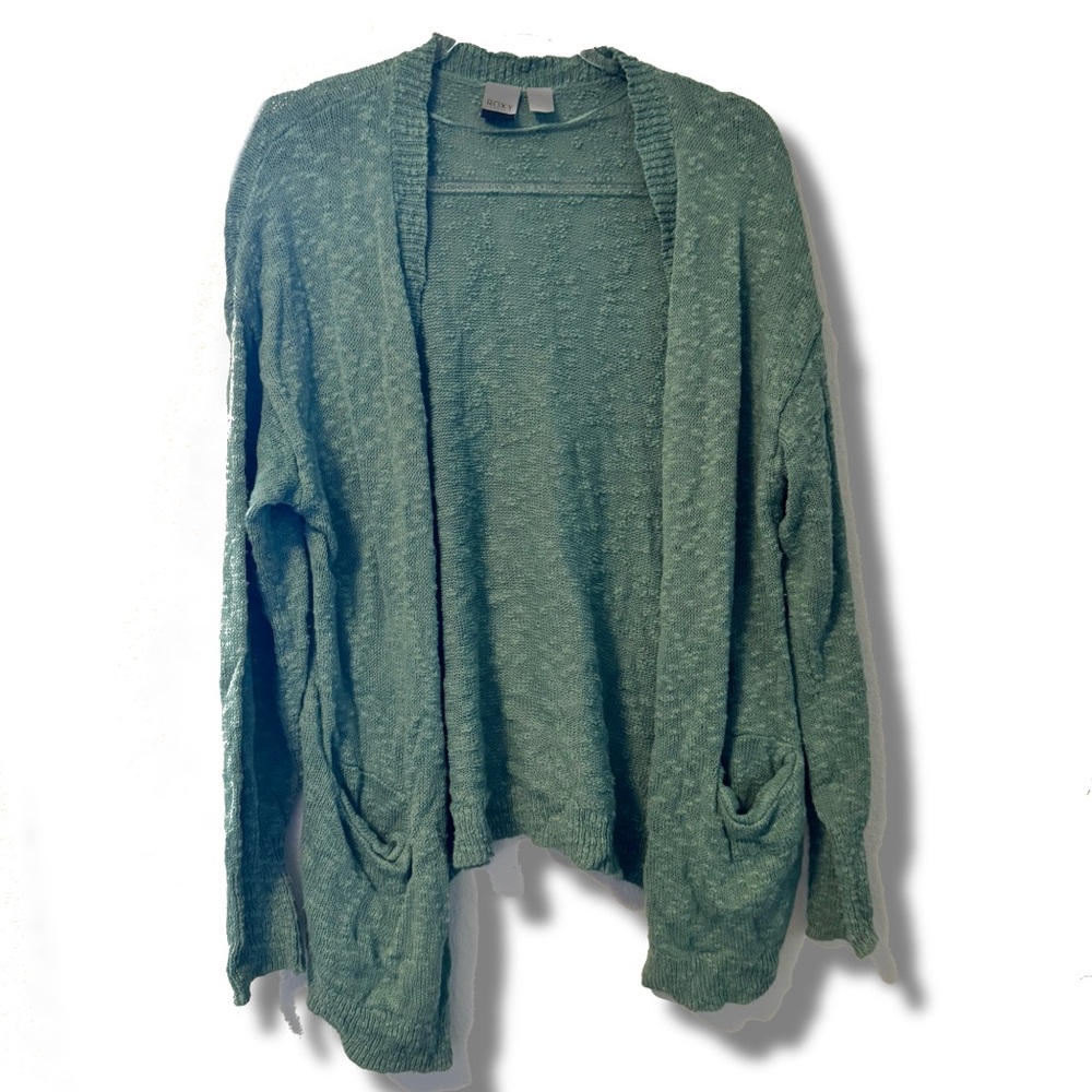Roxy Textured Green Cardigan